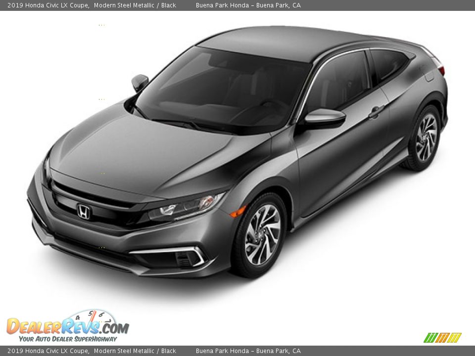 2019 Honda Civic LX Coupe Modern Steel Metallic / Black Photo #32