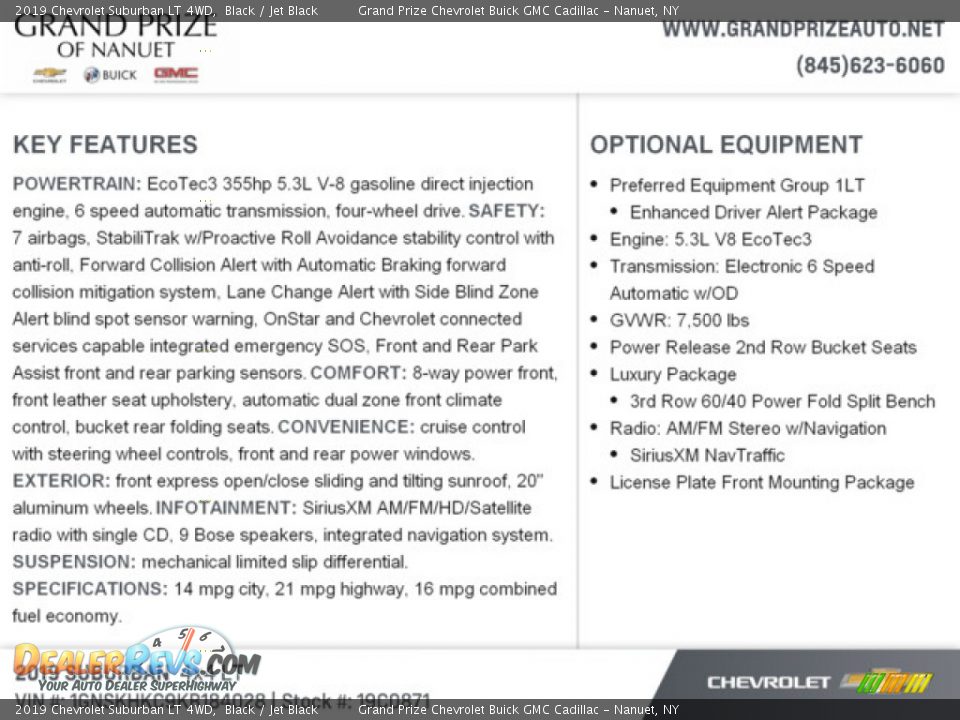 2019 Chevrolet Suburban LT 4WD Black / Jet Black Photo #8