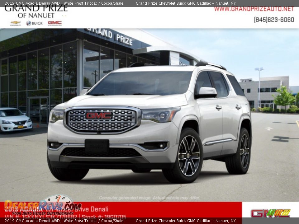 2019 GMC Acadia Denali AWD White Frost Tricoat / Cocoa/Shale Photo #1
