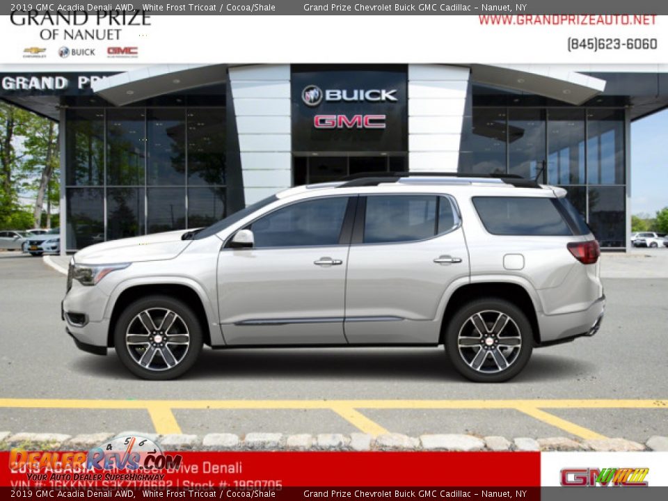 2019 GMC Acadia Denali AWD White Frost Tricoat / Cocoa/Shale Photo #2