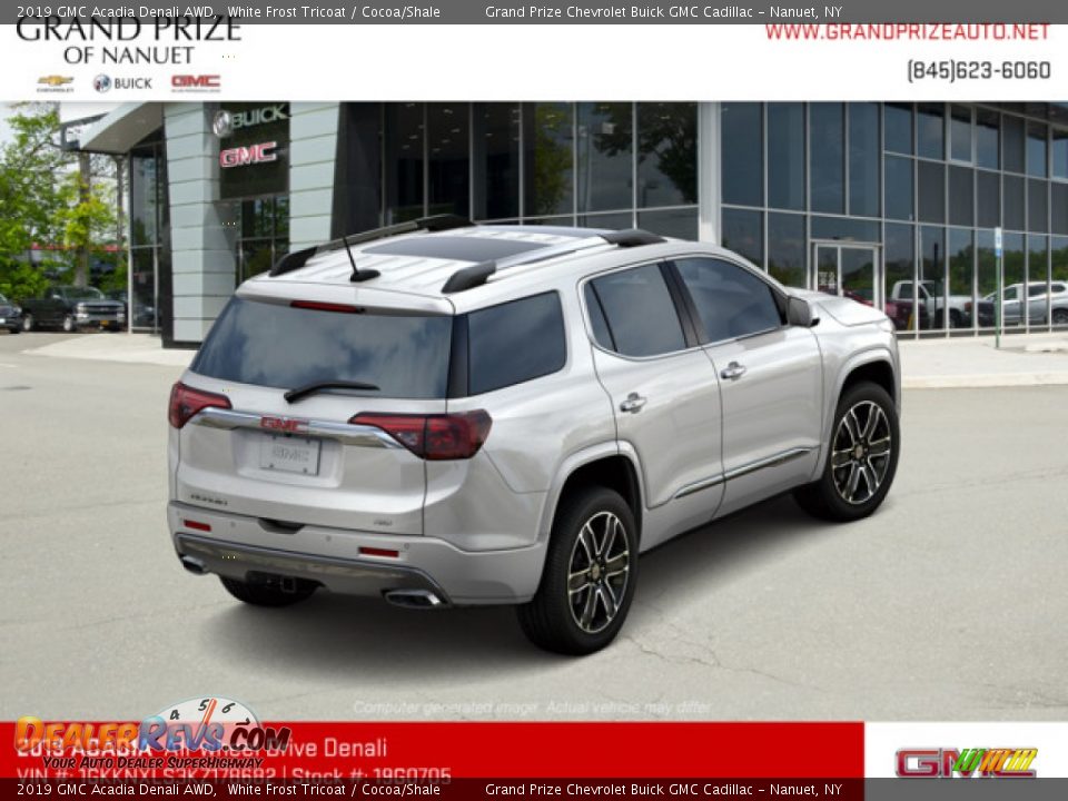 2019 GMC Acadia Denali AWD White Frost Tricoat / Cocoa/Shale Photo #3