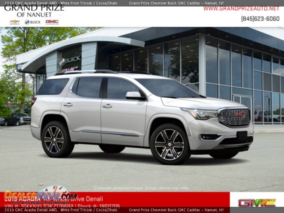 2019 GMC Acadia Denali AWD White Frost Tricoat / Cocoa/Shale Photo #4