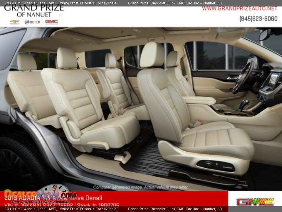 2019 GMC Acadia Denali AWD White Frost Tricoat / Cocoa/Shale Photo #8