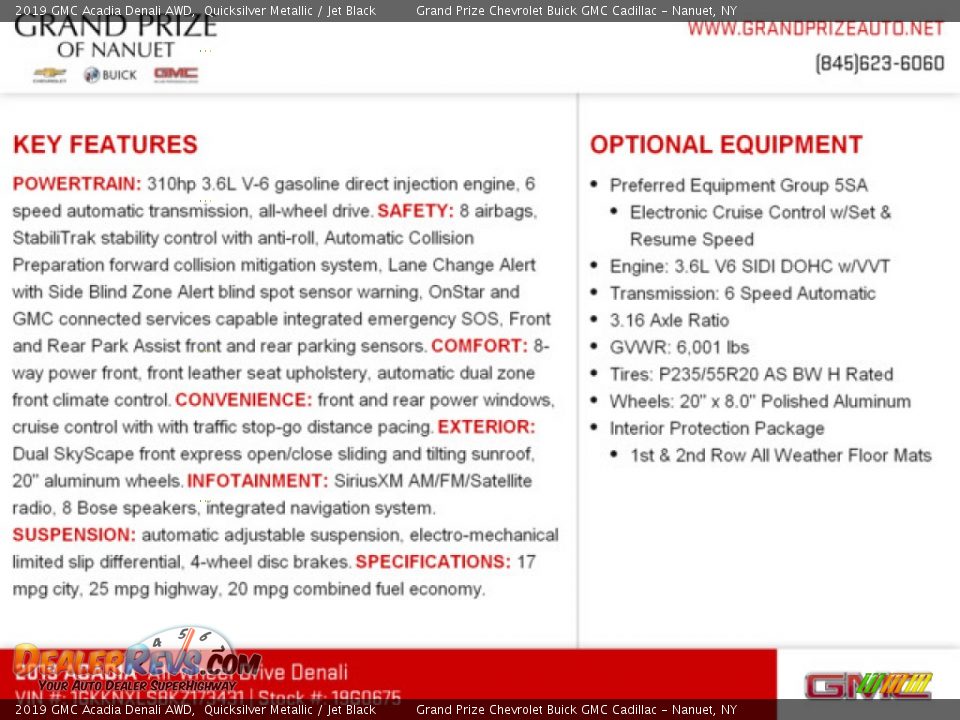 2019 GMC Acadia Denali AWD Quicksilver Metallic / Jet Black Photo #10