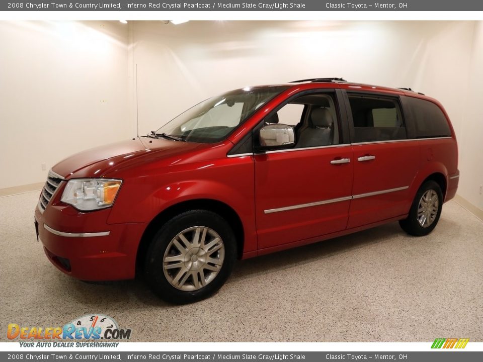 2008 Chrysler Town & Country Limited Inferno Red Crystal Pearlcoat / Medium Slate Gray/Light Shale Photo #3