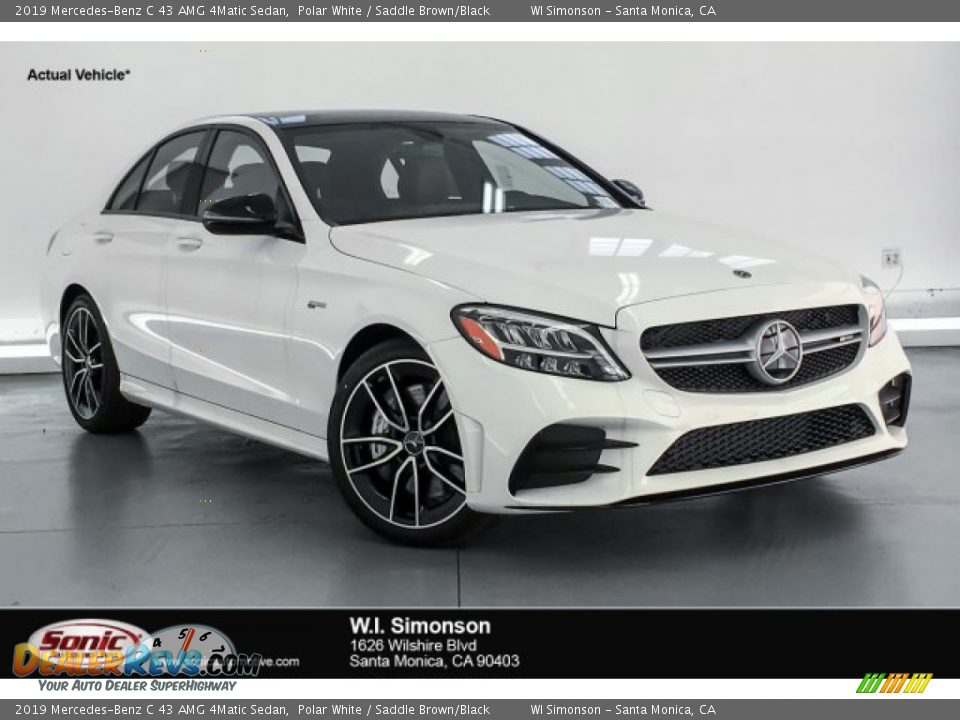 2019 Mercedes-Benz C 43 AMG 4Matic Sedan Polar White / Saddle Brown/Black Photo #1