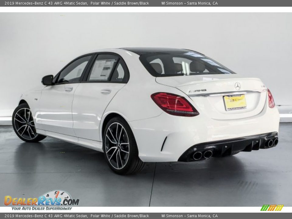 2019 Mercedes-Benz C 43 AMG 4Matic Sedan Polar White / Saddle Brown/Black Photo #2