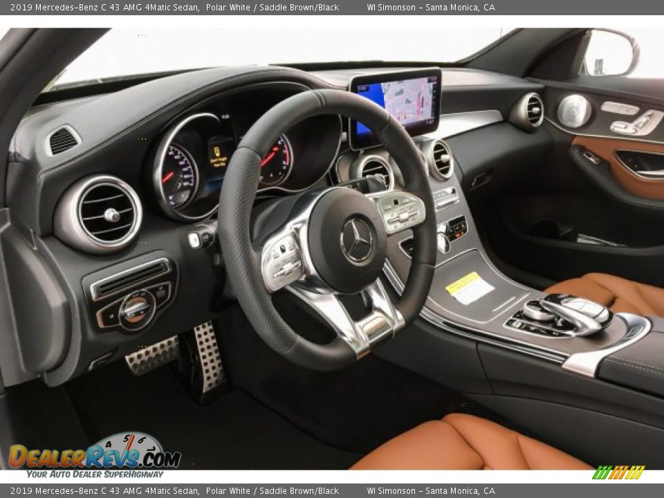 2019 Mercedes-Benz C 43 AMG 4Matic Sedan Polar White / Saddle Brown/Black Photo #4