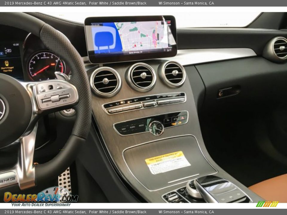 2019 Mercedes-Benz C 43 AMG 4Matic Sedan Polar White / Saddle Brown/Black Photo #6