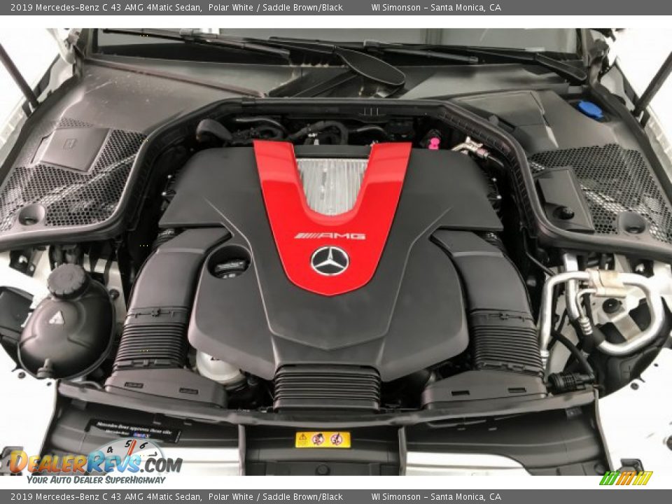 2019 Mercedes-Benz C 43 AMG 4Matic Sedan Polar White / Saddle Brown/Black Photo #8