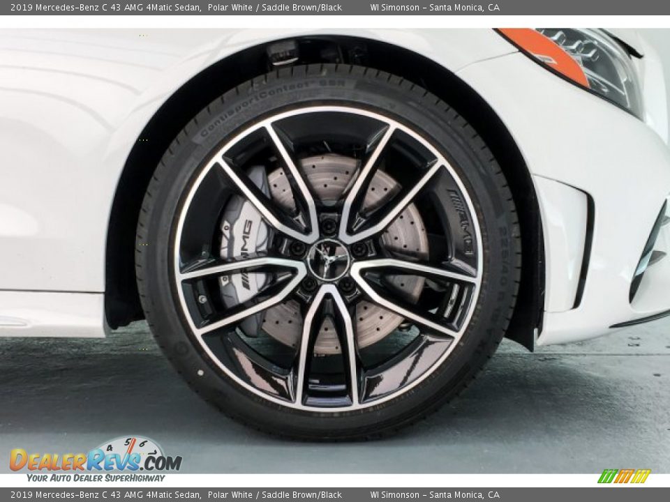 2019 Mercedes-Benz C 43 AMG 4Matic Sedan Polar White / Saddle Brown/Black Photo #9