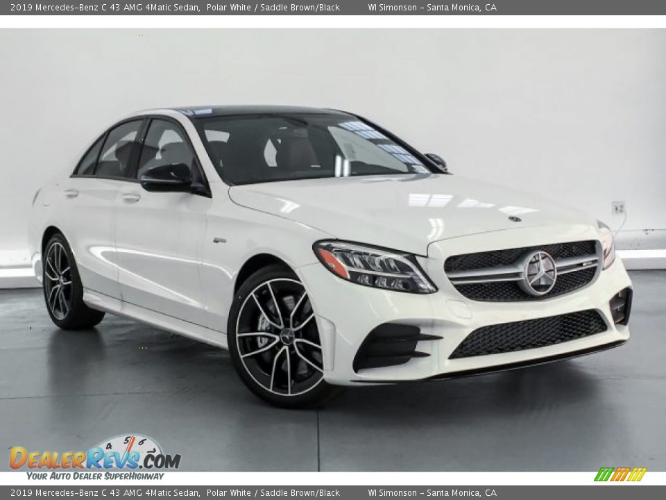 2019 Mercedes-Benz C 43 AMG 4Matic Sedan Polar White / Saddle Brown/Black Photo #12