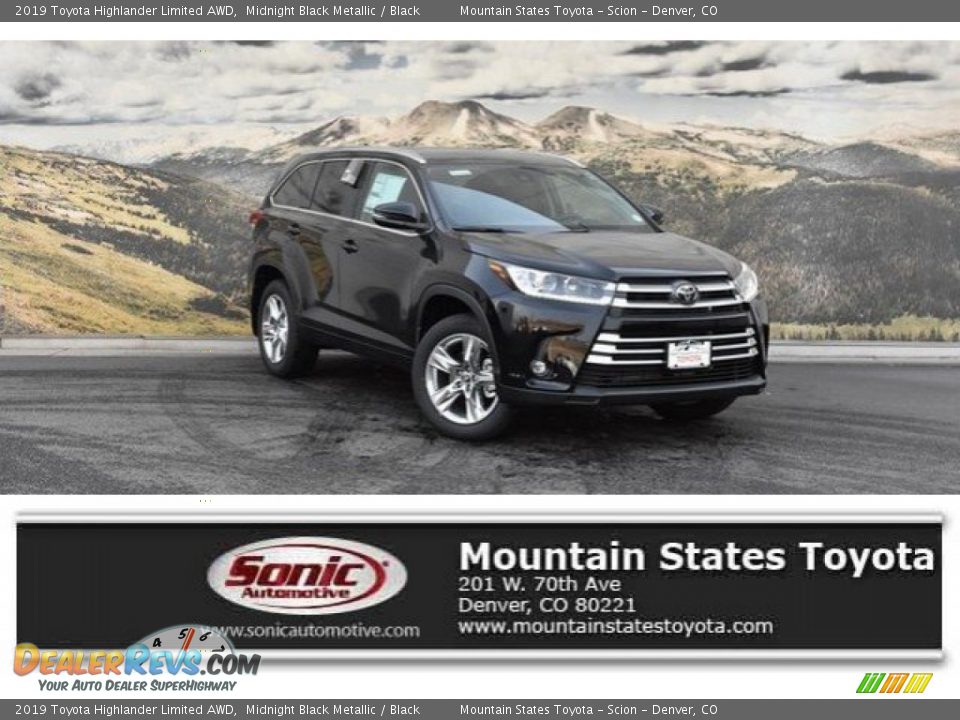 2019 Toyota Highlander Limited AWD Midnight Black Metallic / Black Photo #1