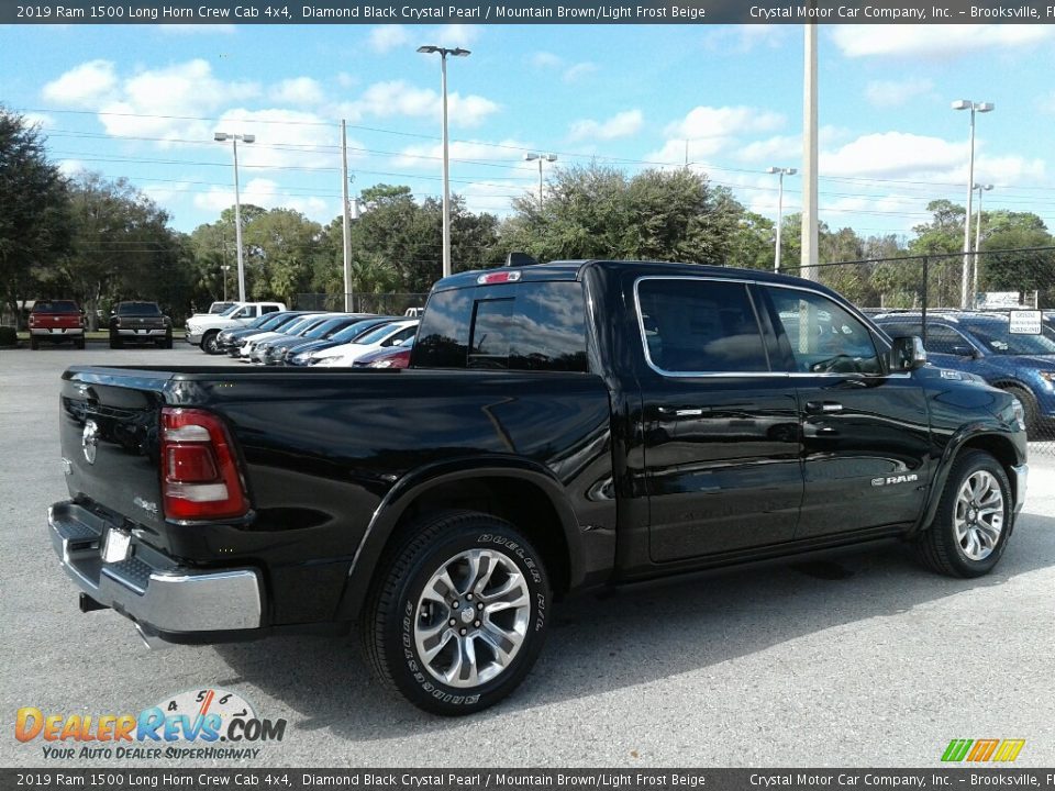 2019 Ram 1500 Long Horn Crew Cab 4x4 Diamond Black Crystal Pearl / Mountain Brown/Light Frost Beige Photo #5