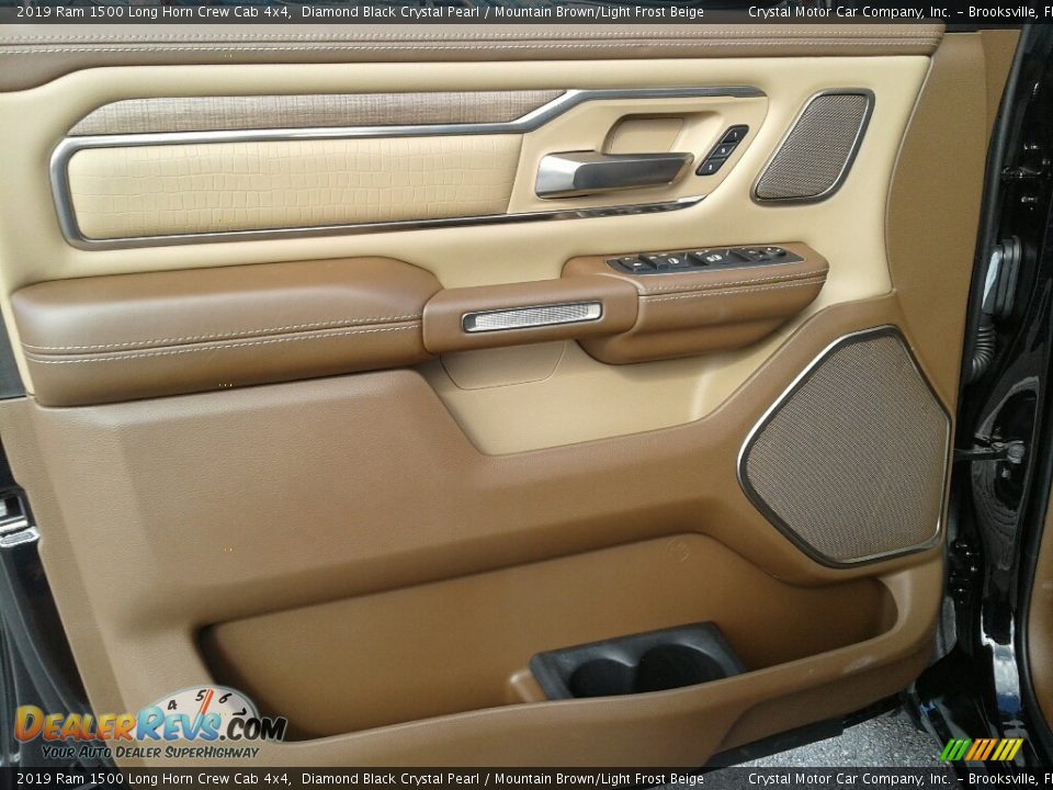 2019 Ram 1500 Long Horn Crew Cab 4x4 Diamond Black Crystal Pearl / Mountain Brown/Light Frost Beige Photo #18
