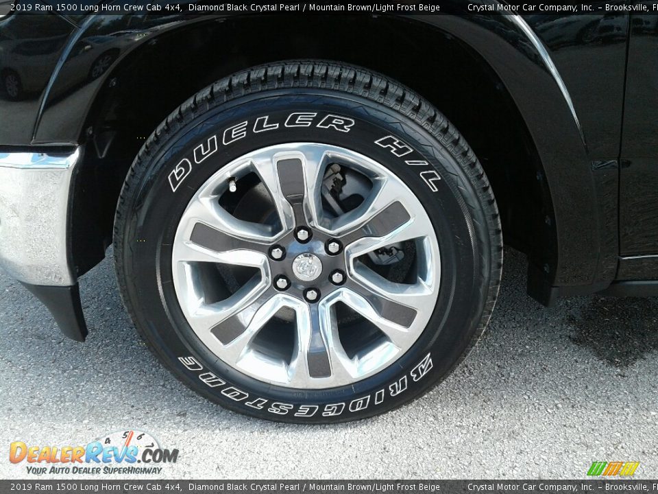 2019 Ram 1500 Long Horn Crew Cab 4x4 Diamond Black Crystal Pearl / Mountain Brown/Light Frost Beige Photo #21