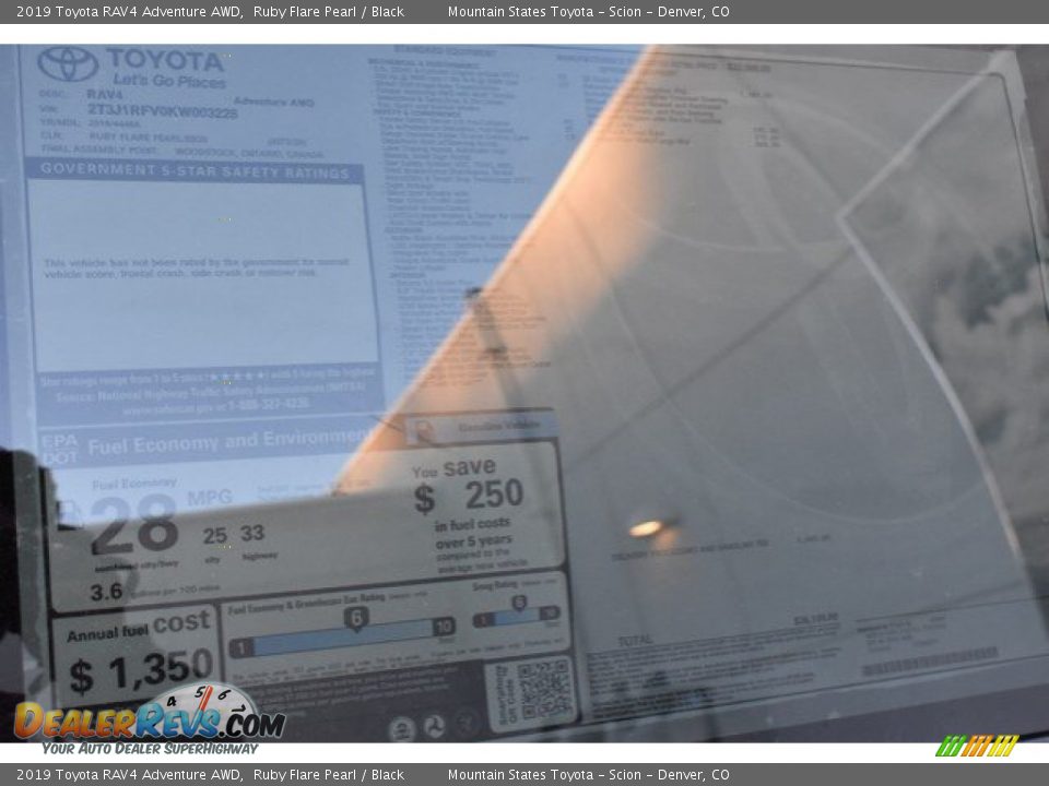 2019 Toyota RAV4 Adventure AWD Ruby Flare Pearl / Black Photo #36