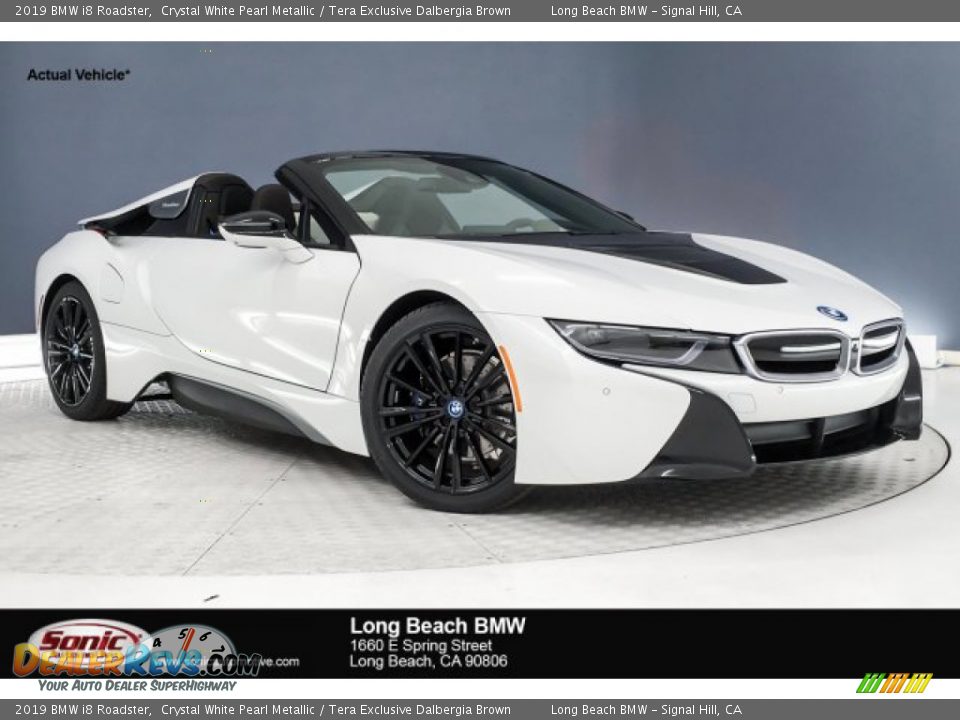 2019 BMW i8 Roadster Crystal White Pearl Metallic / Tera Exclusive Dalbergia Brown Photo #1