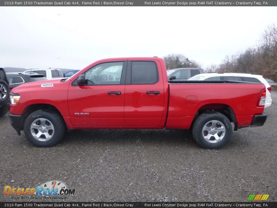 2019 Ram 1500 Tradesman Quad Cab 4x4 Flame Red / Black/Diesel Gray Photo #3