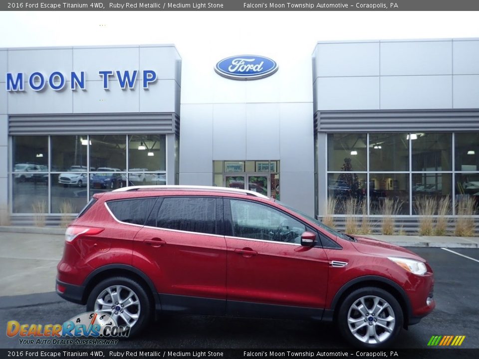 2016 Ford Escape Titanium 4WD Ruby Red Metallic / Medium Light Stone Photo #1