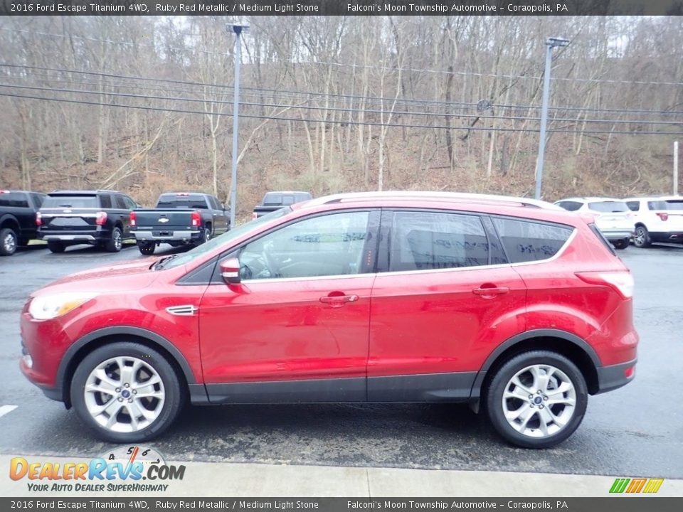 2016 Ford Escape Titanium 4WD Ruby Red Metallic / Medium Light Stone Photo #6