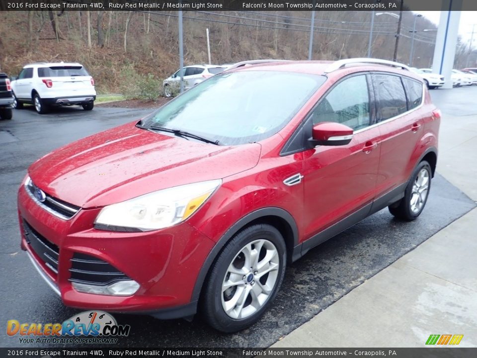 2016 Ford Escape Titanium 4WD Ruby Red Metallic / Medium Light Stone Photo #7