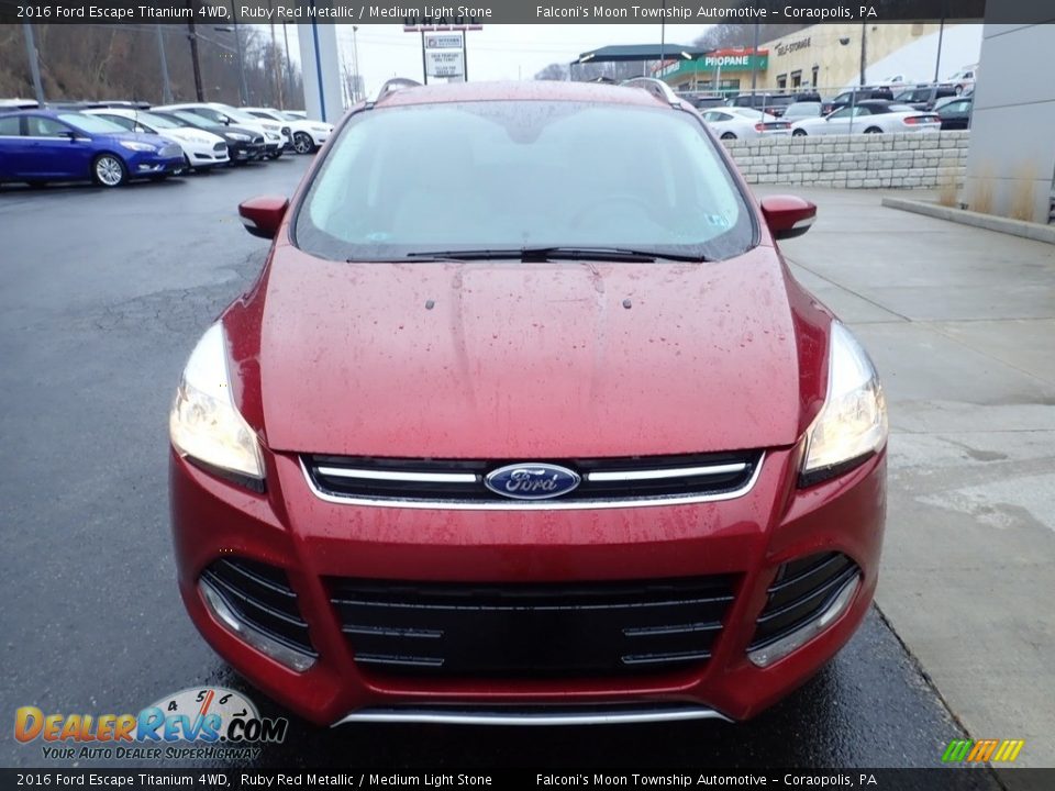 2016 Ford Escape Titanium 4WD Ruby Red Metallic / Medium Light Stone Photo #8