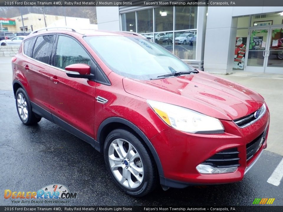 2016 Ford Escape Titanium 4WD Ruby Red Metallic / Medium Light Stone Photo #9