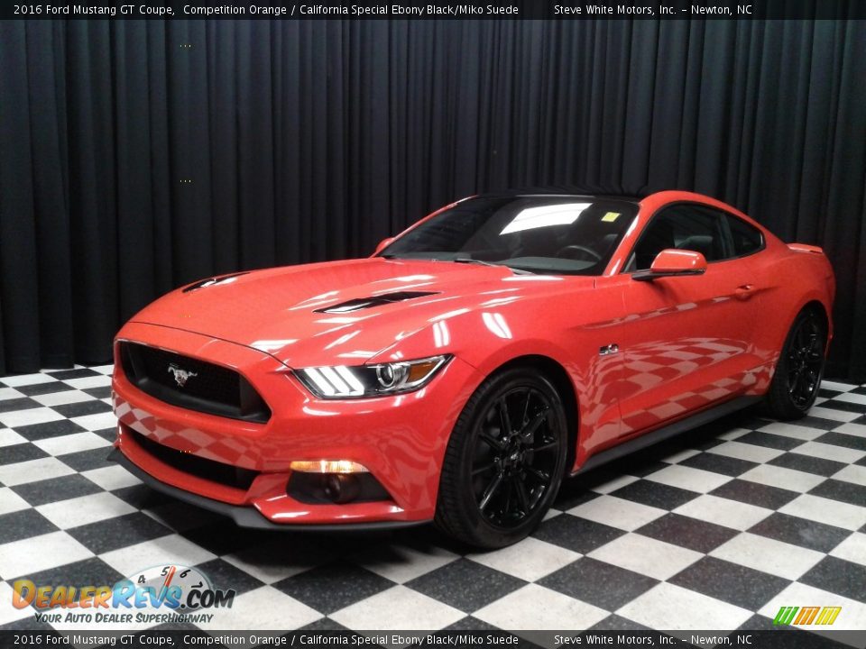 2016 Ford Mustang GT Coupe Competition Orange / California Special Ebony Black/Miko Suede Photo #2
