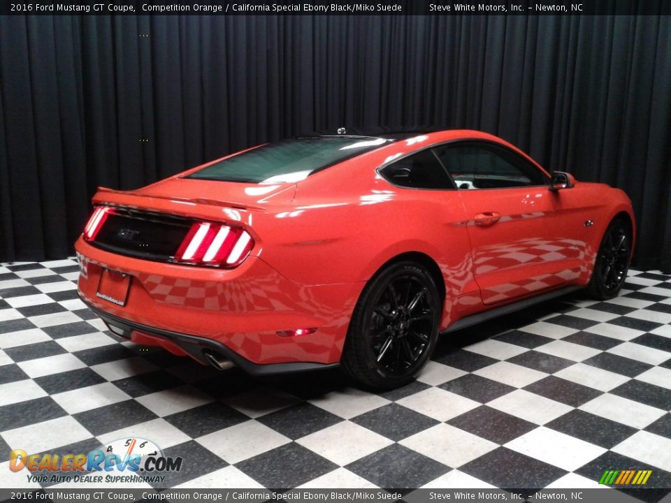 2016 Ford Mustang GT Coupe Competition Orange / California Special Ebony Black/Miko Suede Photo #6