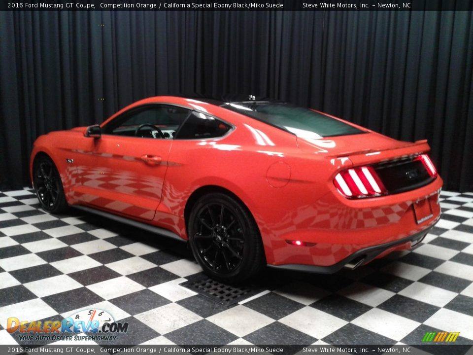 2016 Ford Mustang GT Coupe Competition Orange / California Special Ebony Black/Miko Suede Photo #8