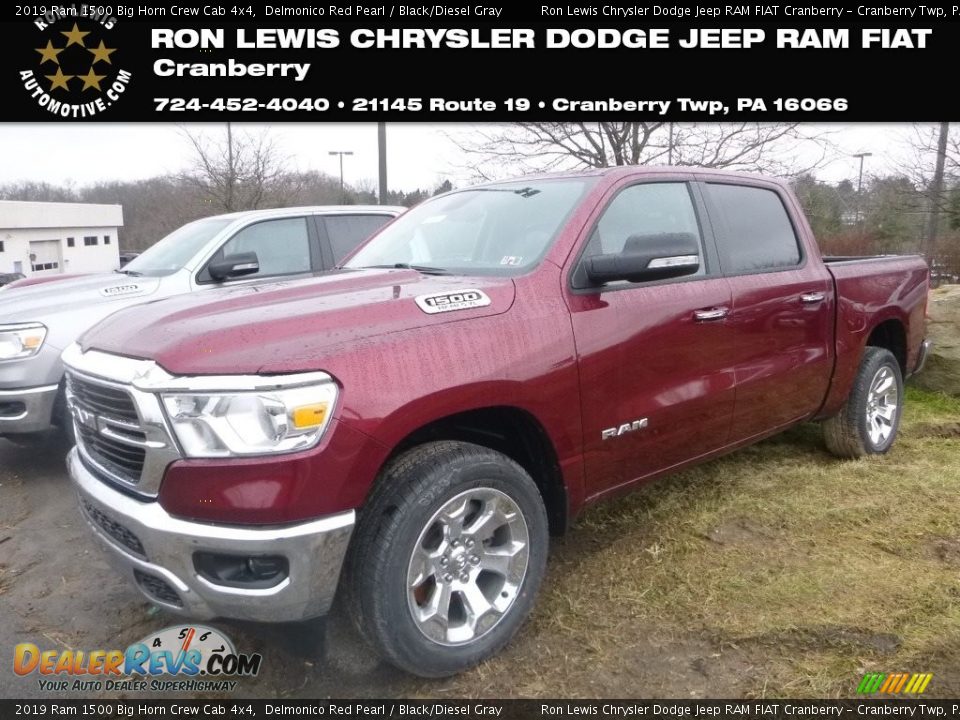 2019 Ram 1500 Big Horn Crew Cab 4x4 Delmonico Red Pearl / Black/Diesel Gray Photo #1
