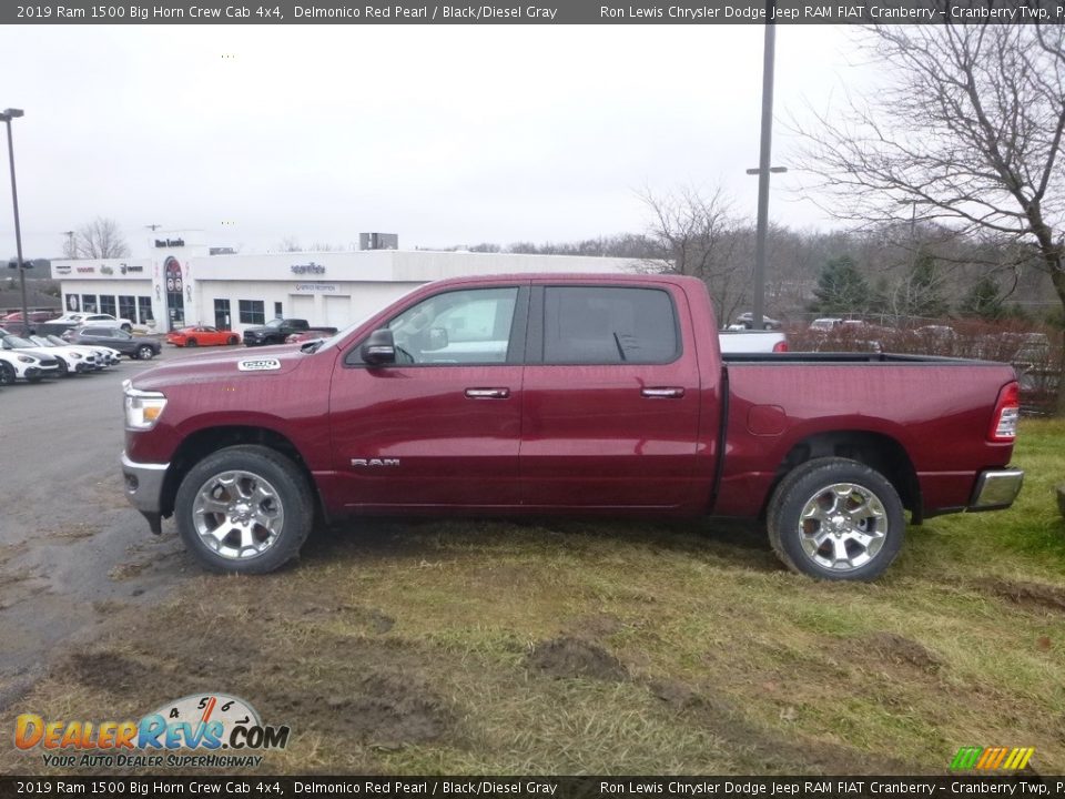 2019 Ram 1500 Big Horn Crew Cab 4x4 Delmonico Red Pearl / Black/Diesel Gray Photo #2