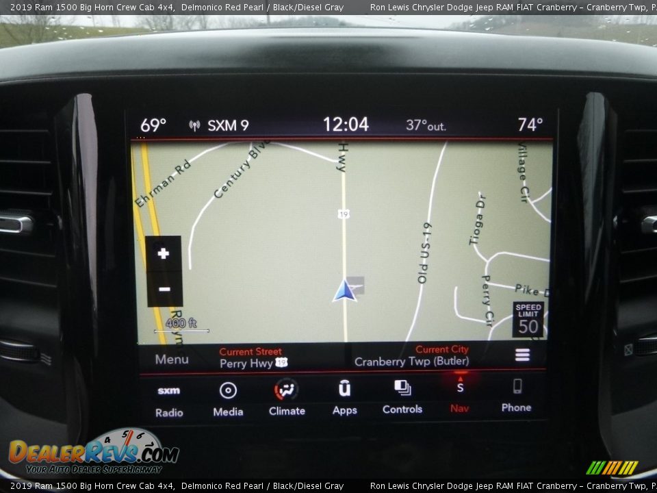 2019 Ram 1500 Big Horn Crew Cab 4x4 Delmonico Red Pearl / Black/Diesel Gray Photo #19