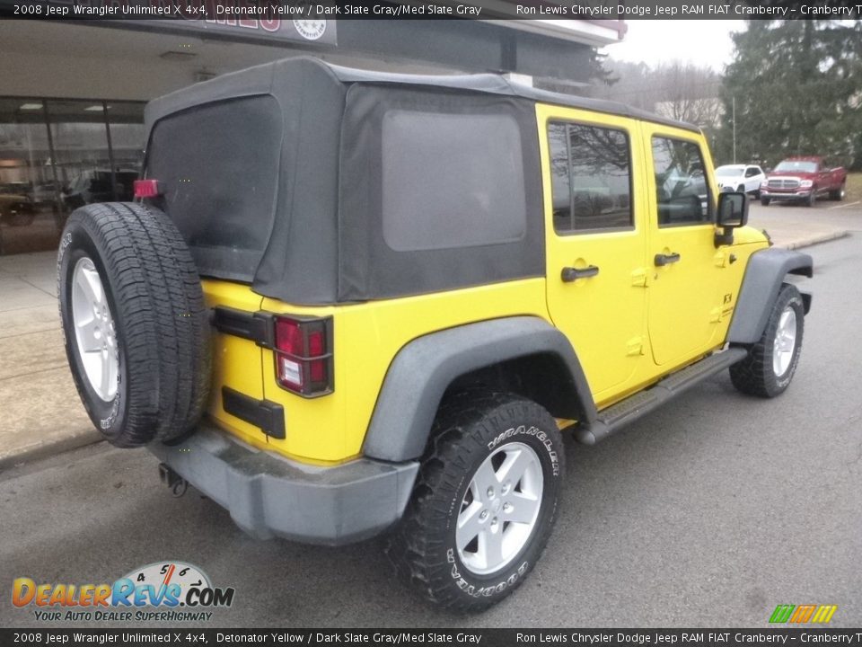 2008 Jeep Wrangler Unlimited X 4x4 Detonator Yellow / Dark Slate Gray/Med Slate Gray Photo #2