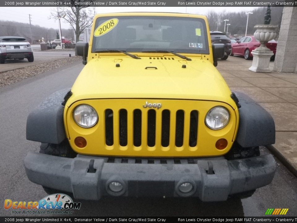 2008 Jeep Wrangler Unlimited X 4x4 Detonator Yellow / Dark Slate Gray/Med Slate Gray Photo #4
