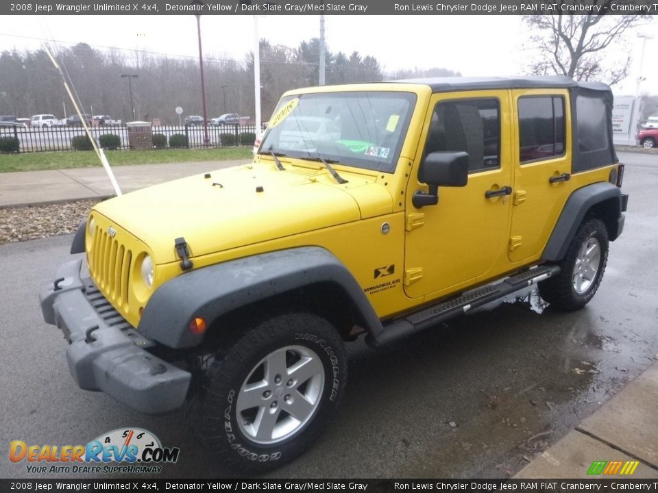 2008 Jeep Wrangler Unlimited X 4x4 Detonator Yellow / Dark Slate Gray/Med Slate Gray Photo #5