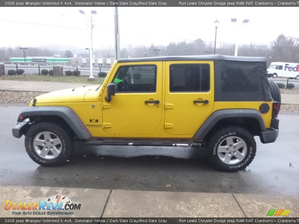2008 Jeep Wrangler Unlimited X 4x4 Detonator Yellow / Dark Slate Gray/Med Slate Gray Photo #6