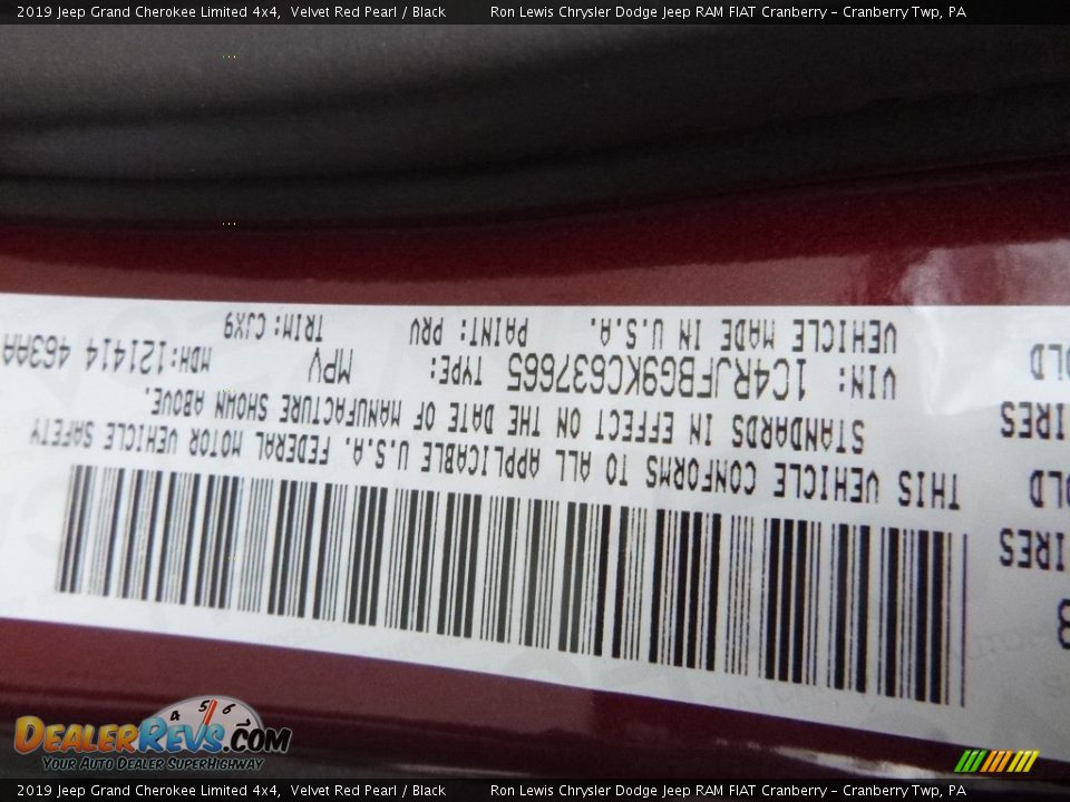 2019 Jeep Grand Cherokee Limited 4x4 Velvet Red Pearl / Black Photo #16