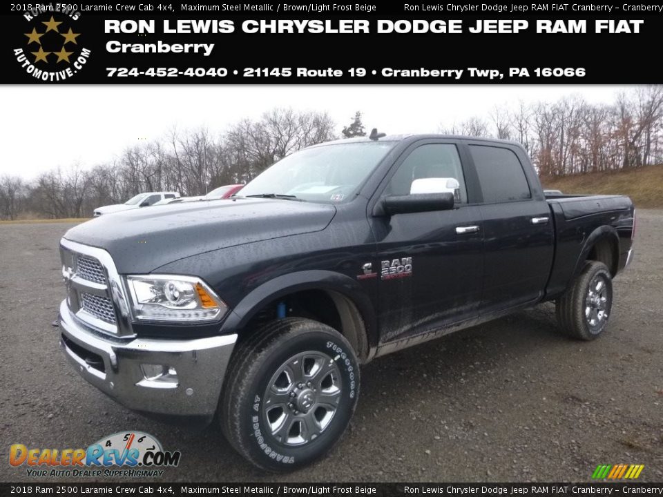 2018 Ram 2500 Laramie Crew Cab 4x4 Maximum Steel Metallic / Brown/Light Frost Beige Photo #1