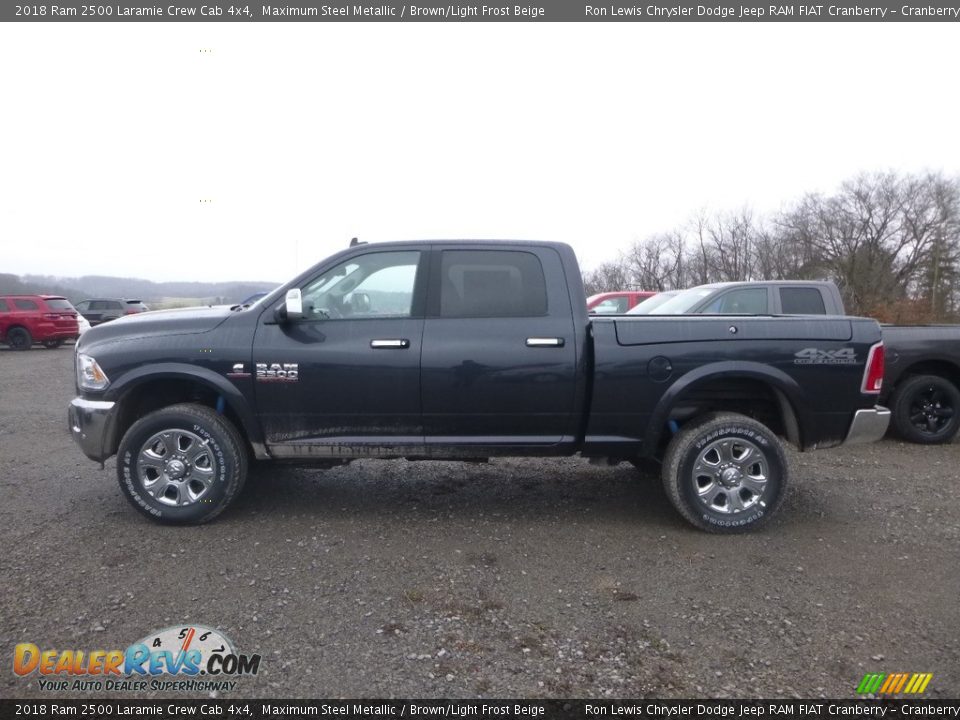 2018 Ram 2500 Laramie Crew Cab 4x4 Maximum Steel Metallic / Brown/Light Frost Beige Photo #2