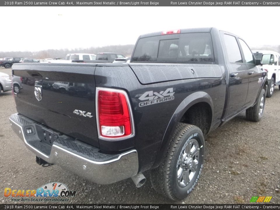 2018 Ram 2500 Laramie Crew Cab 4x4 Maximum Steel Metallic / Brown/Light Frost Beige Photo #5