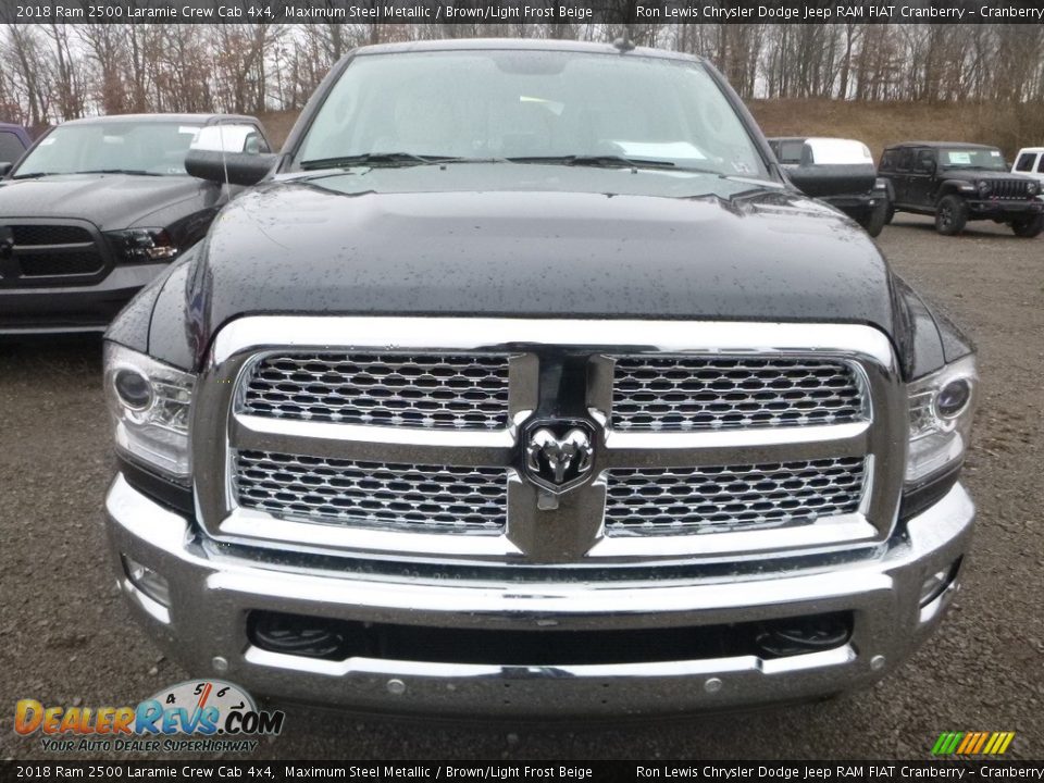 2018 Ram 2500 Laramie Crew Cab 4x4 Maximum Steel Metallic / Brown/Light Frost Beige Photo #8