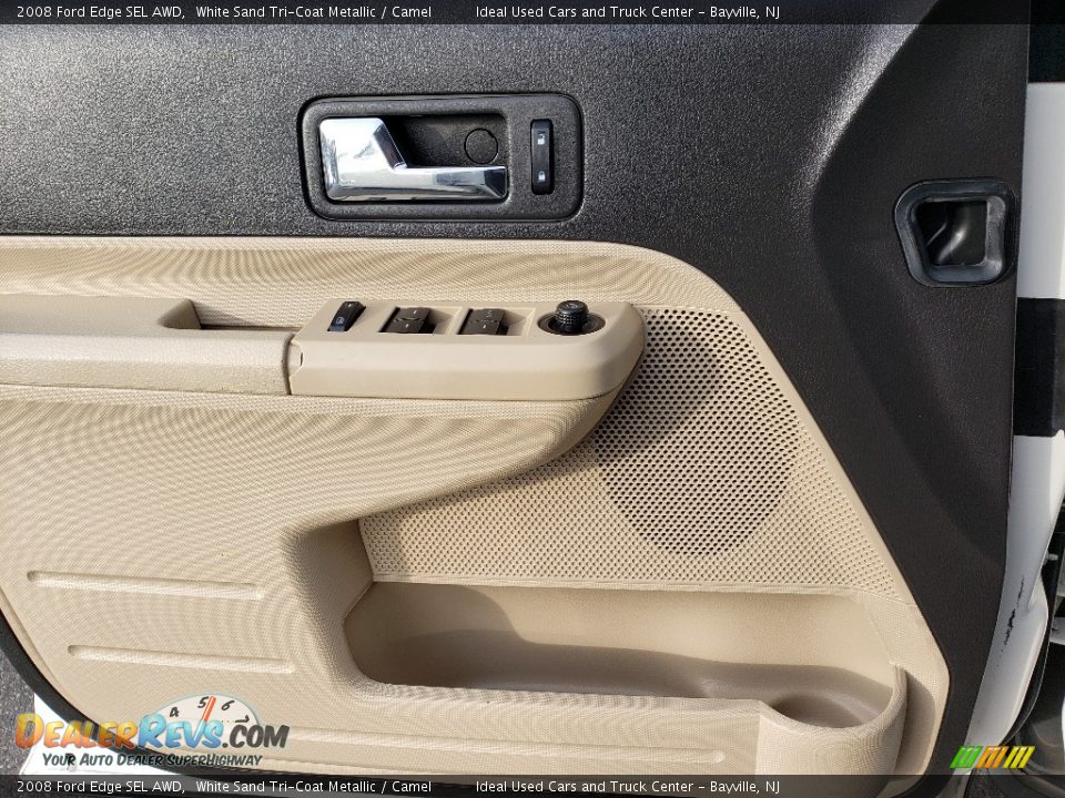 2008 Ford Edge SEL AWD White Sand Tri-Coat Metallic / Camel Photo #22