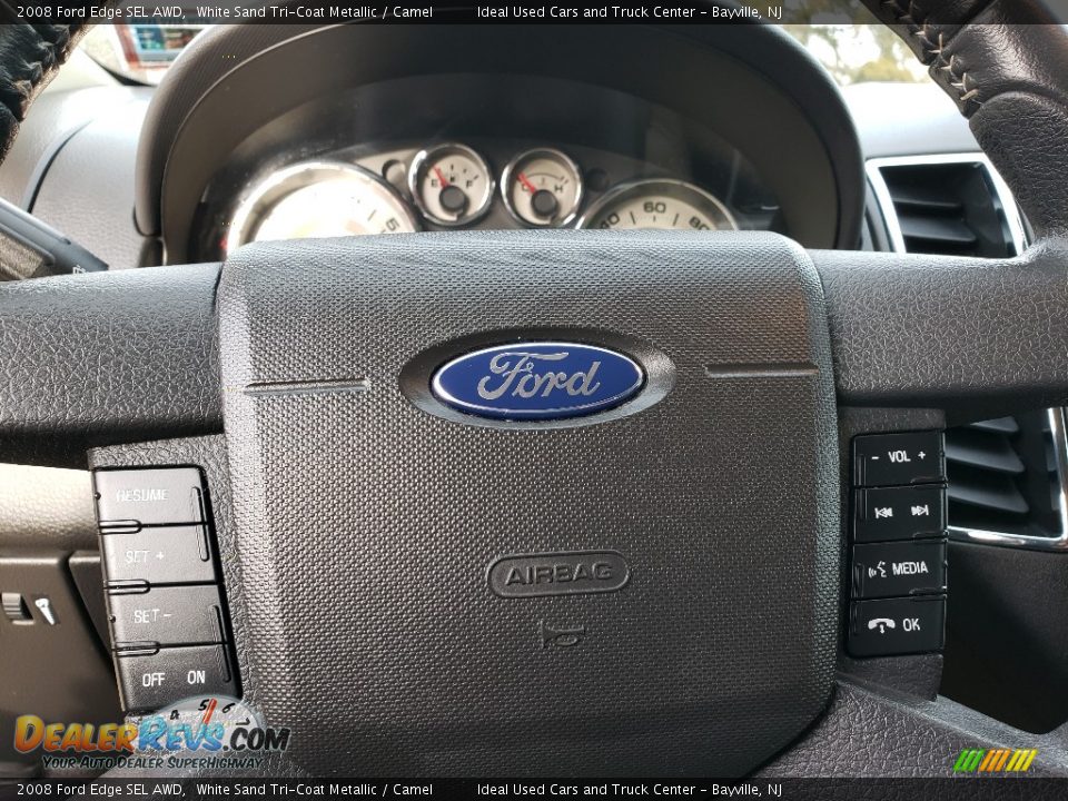 2008 Ford Edge SEL AWD White Sand Tri-Coat Metallic / Camel Photo #24