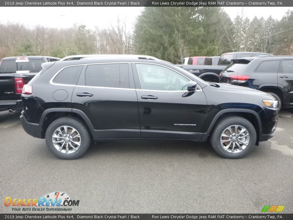 2019 Jeep Cherokee Latitude Plus 4x4 Diamond Black Crystal Pearl / Black Photo #7