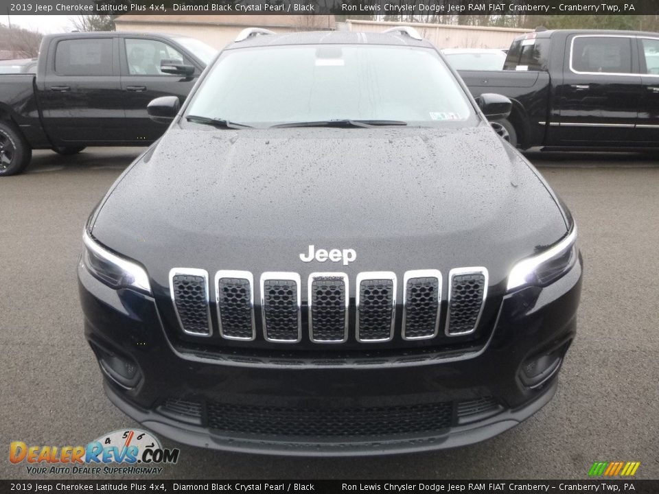2019 Jeep Cherokee Latitude Plus 4x4 Diamond Black Crystal Pearl / Black Photo #9