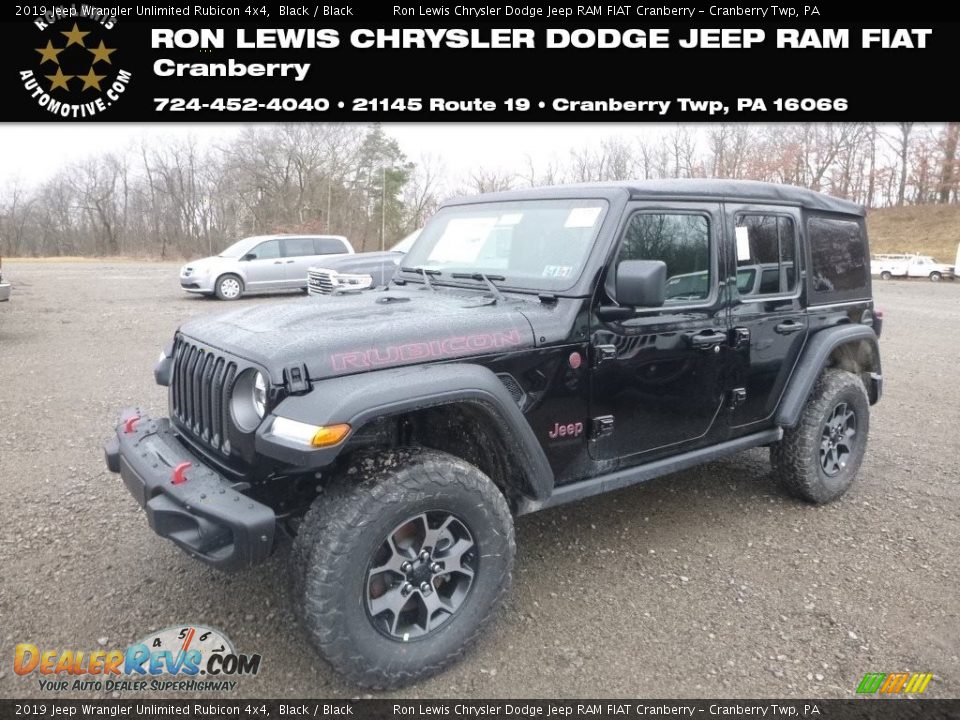 2019 Jeep Wrangler Unlimited Rubicon 4x4 Black / Black Photo #1