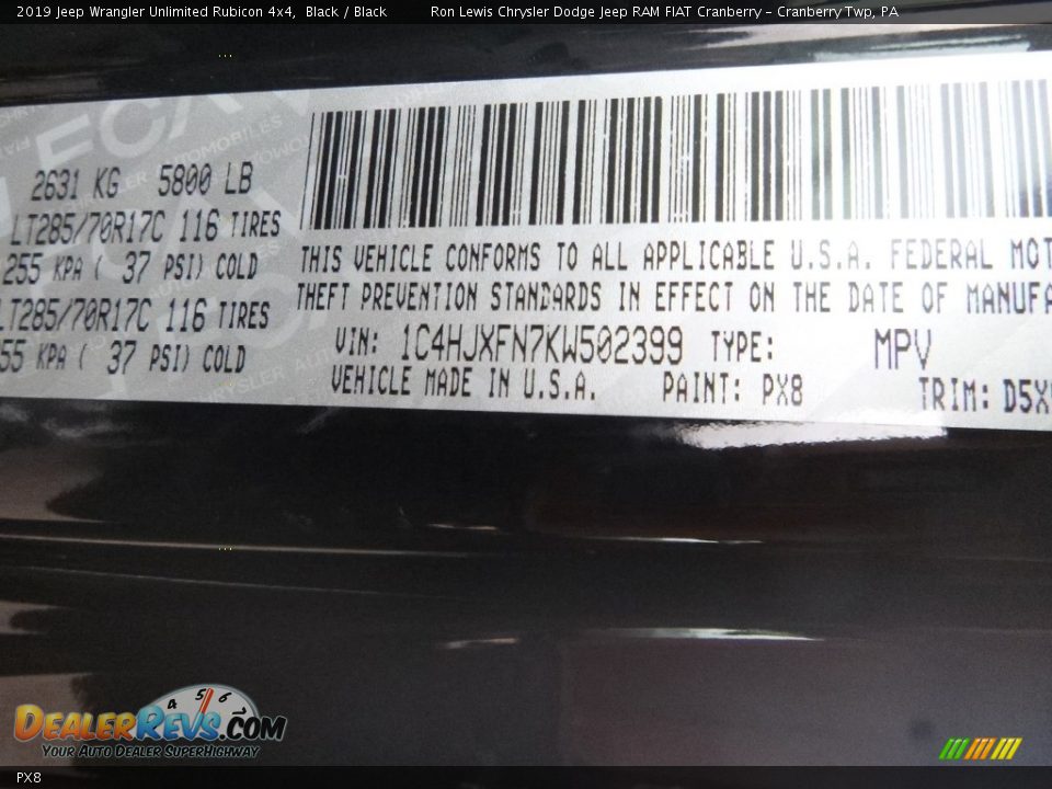 Jeep Color Code PX8 Black