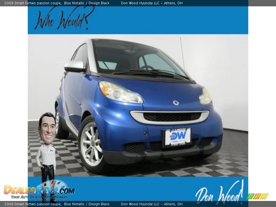 2009 Smart fortwo passion coupe Blue Metallic / Design Black Photo #1